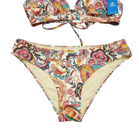Cupshe Womens Floral Paisley  Bikini Set Size M Swimsuit - Picture 4 of 6